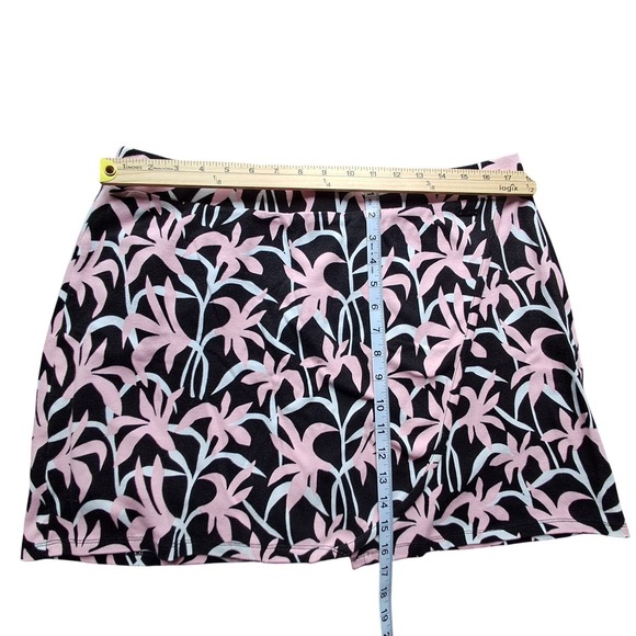 Jones New York Signature Womens Floral Palm Skort Black Pink Size L Active Skirt - Picture 4 of 9